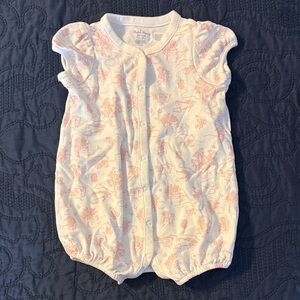 Ralph Lauren White One-Piece with Light Pink Print